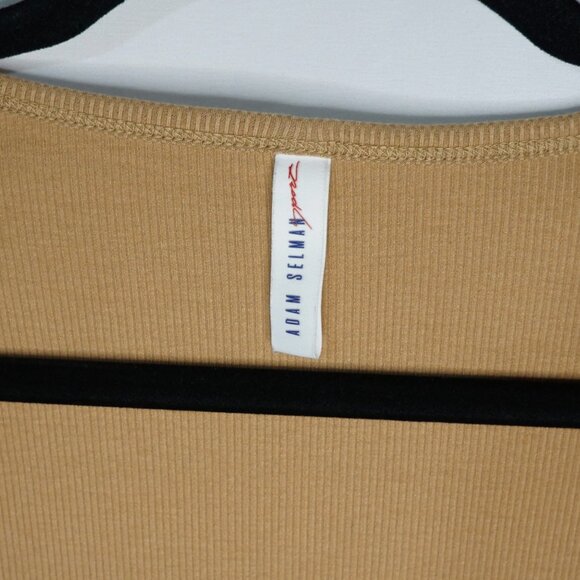 Adam Selman Sport Square Neck Cardigan - Khaki Size S - Picture 7 of 10